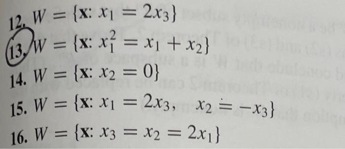 Solved In each case, determine whether W is a subspace of | Chegg.com