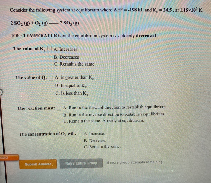 Solved Consider the following system at equilibrium where | Chegg.com
