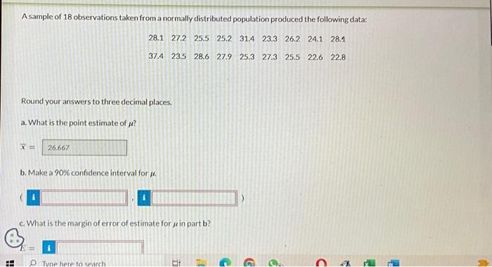 Solved A sample of 18 observations taken from a normally | Chegg.com