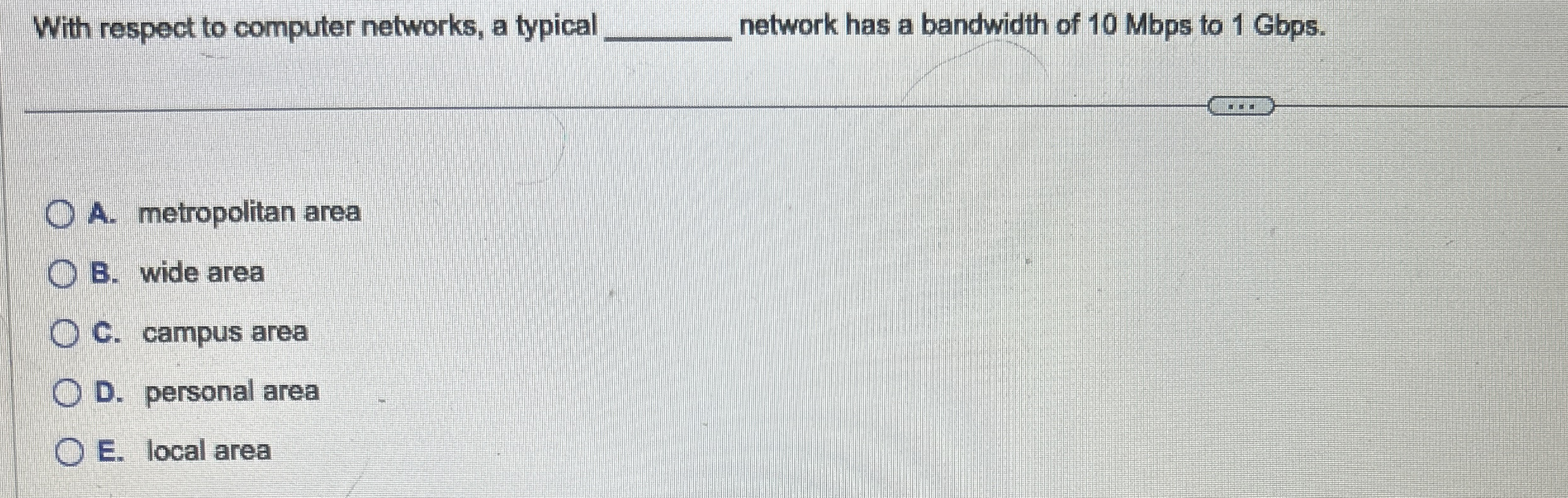 Solved With respect to computer networks, a typical network
