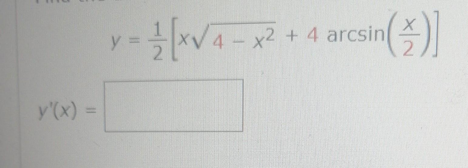 \( y=\frac{1}{2}\left[x \sqrt{4-x^{2}}+4\right. \)