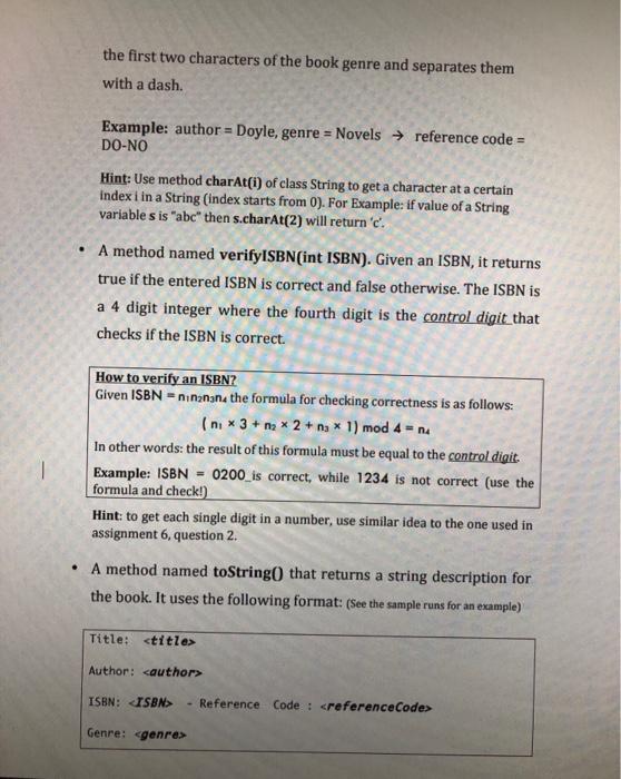 Solved Question 1 Design a class named Book to represent a | Chegg.com