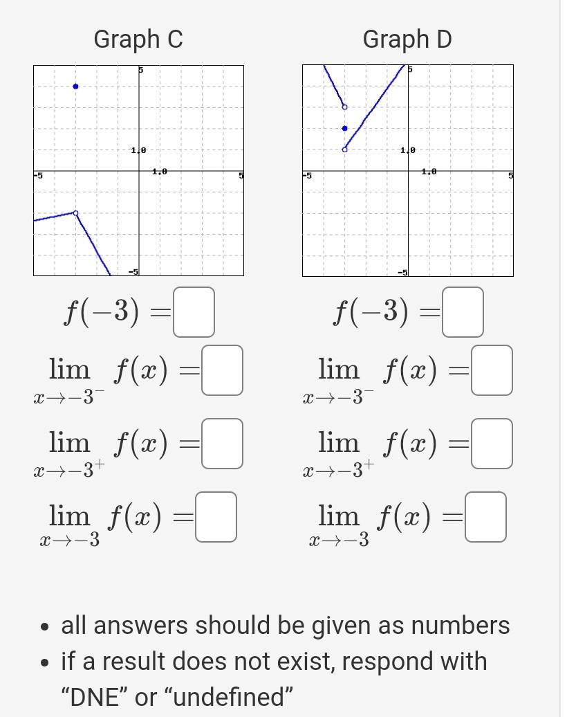 Solved One-sided Limits Use the graphs to determine the | Chegg.com