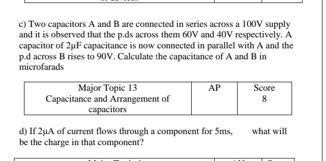 Solved C) Two Capacitors A And B Are Connected In Series | Chegg.com