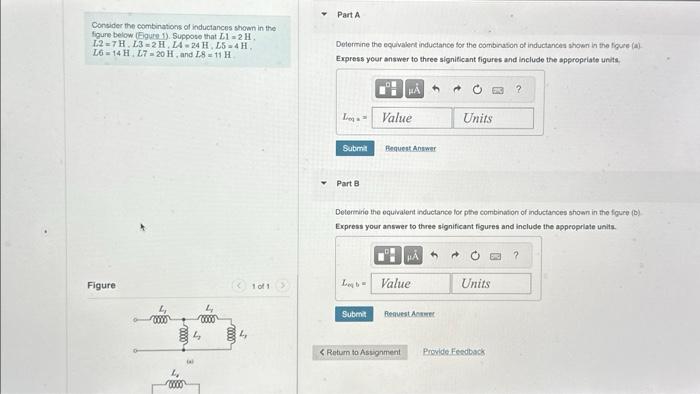 Solved Consider the combinations of inductances shown in the | Chegg.com