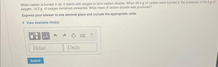  Solved PLEASE HELP ME ANSWER THESE When Carbon Is Burned
