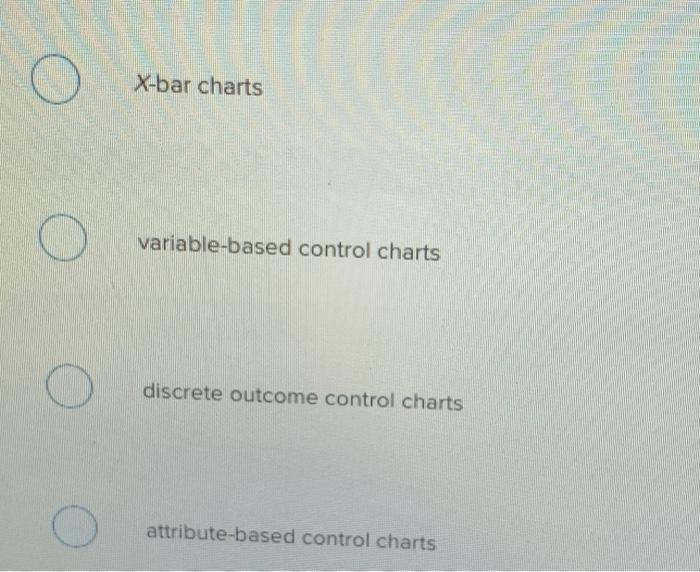 Solved P-charts Are Also Called Multiple Choice O X-bar | Chegg.com