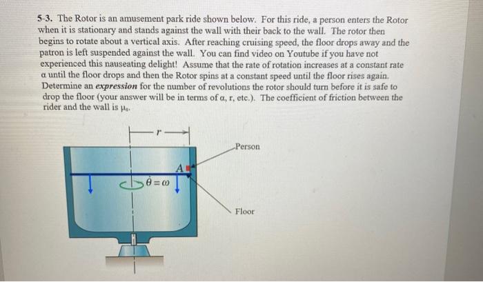 Solved 5-3. The Rotor is an amusement park ride shown below. | Chegg.com
