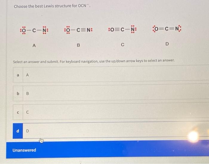 Solved Choose the best Lewis structure from those presented | Chegg.com