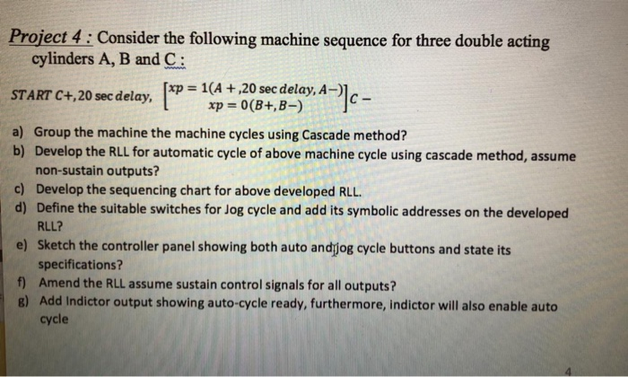 Project 4 : Consider the following machine sequence | Chegg.com