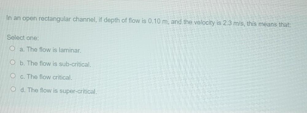 Solved In an open rectangular channel, if depth of flow is | Chegg.com