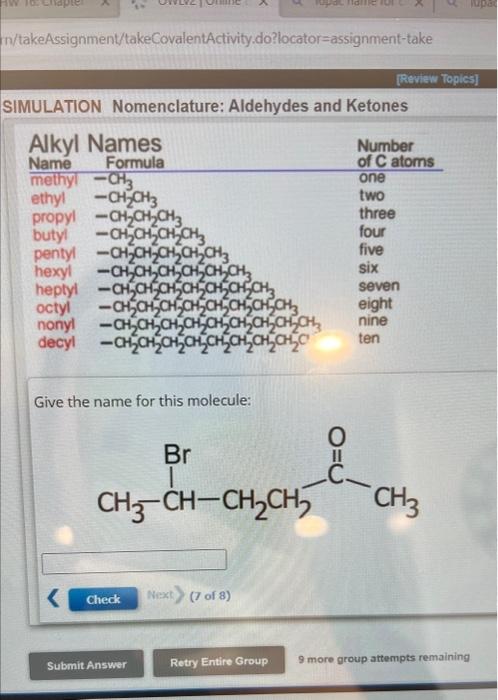 Solved SIMULATION Nomenclature: Aldehydes And Ketones Give | Chegg.com