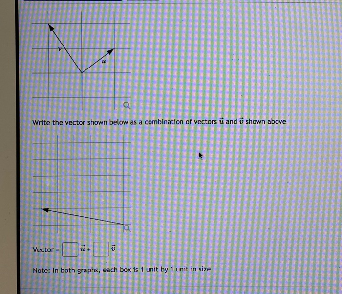 Solved U Q Write the vector shown below as a combination of | Chegg.com