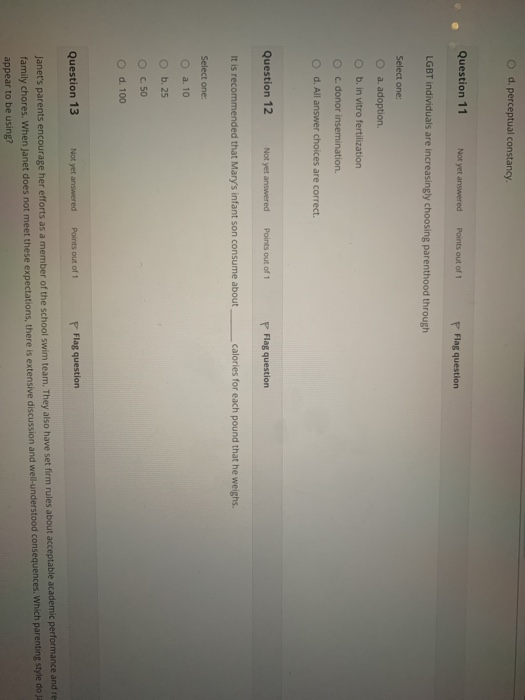 Solved Question 10 Not yet answered Points out of Flag | Chegg.com