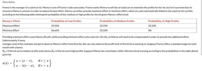 Solved Franny is the manager of a used car lot. Manny is one | Chegg.com