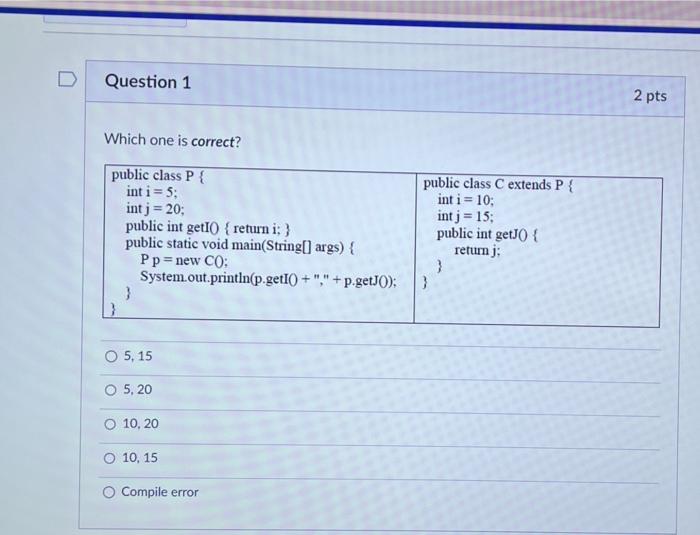 Solved Which one is correct? 5, 15 5,20 10,20 10,15 Compile | Chegg.com