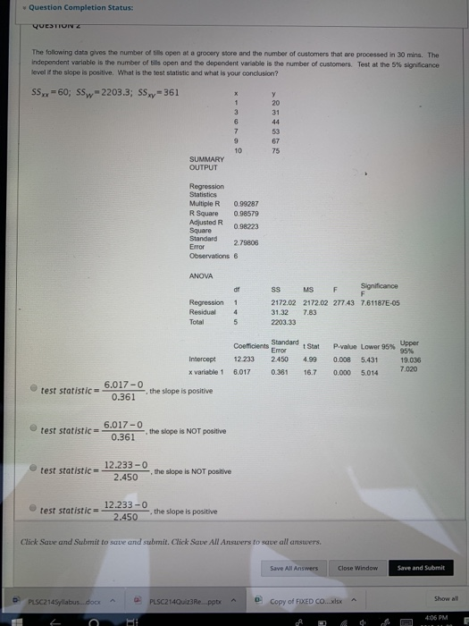 Solved Question Completion Status: QUESTION The following | Chegg.com