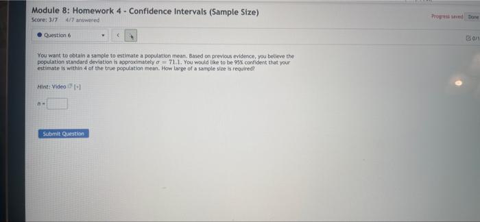 Solved Module 8: Homework 4- Confidence Intervals (Sample | Chegg.com