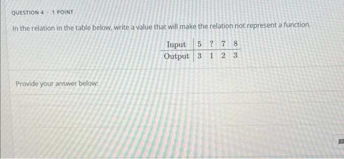 Solved Question 4 1 Point In The Relation In The Table