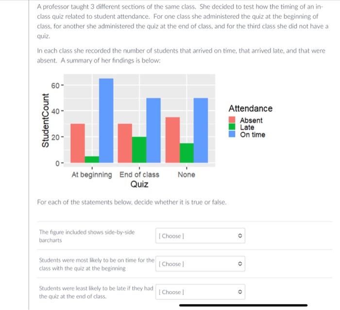 A professor taught 3 different sections of the same | Chegg.com