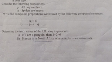 Solved Consider The Following Propositions:p ﻿: All Dog Are | Chegg.com