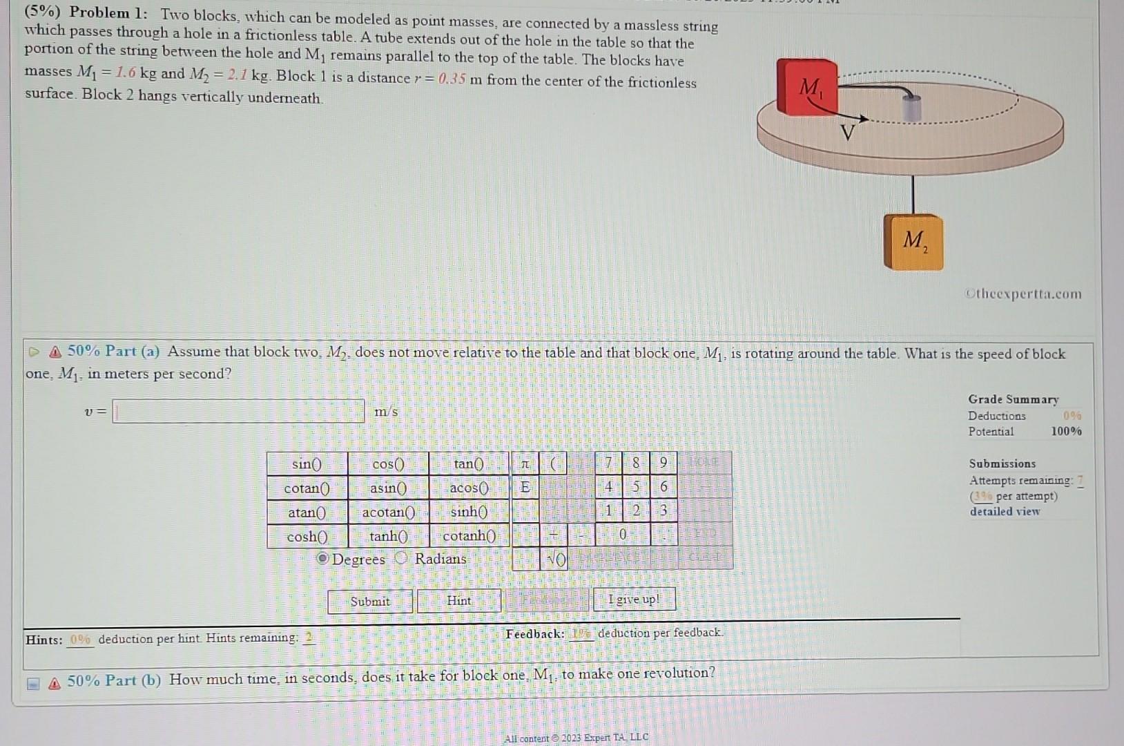 Solved Problem Two Blocks Which Can Be Modeled As Chegg Com