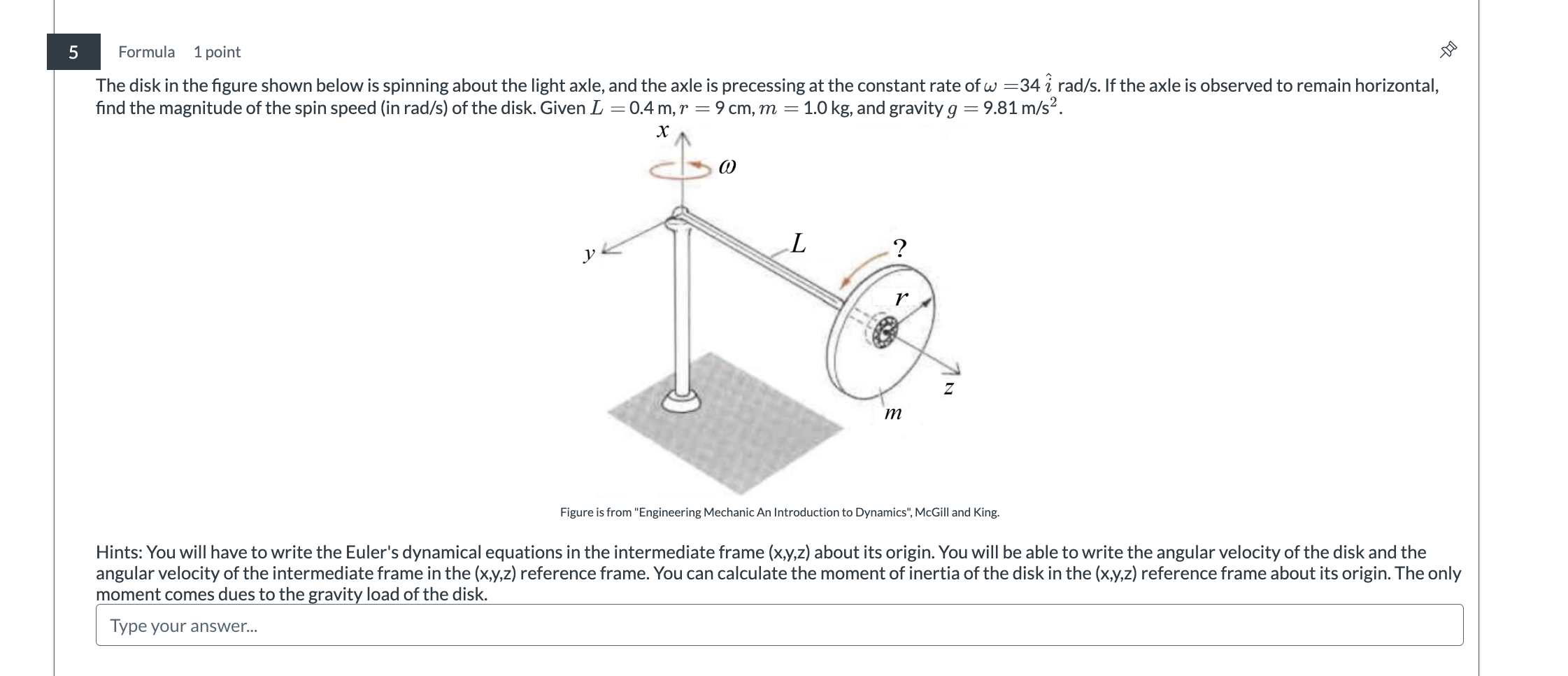 Solved The disk in ﻿the figure shown below is ﻿spinning | Chegg.com