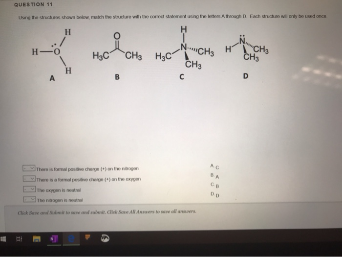 Solved QUESTION 11 Using The Structures Shown Below, Match | Chegg.com