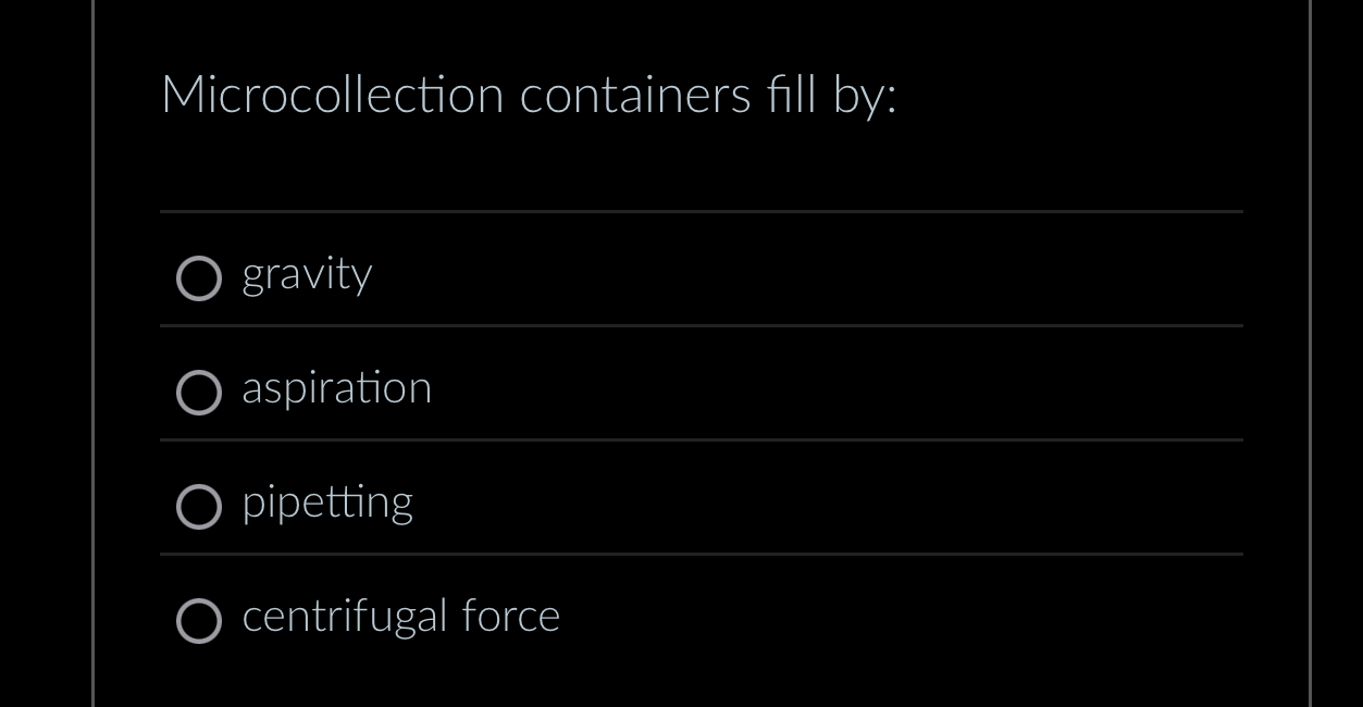 Solved Microcollection containers fill