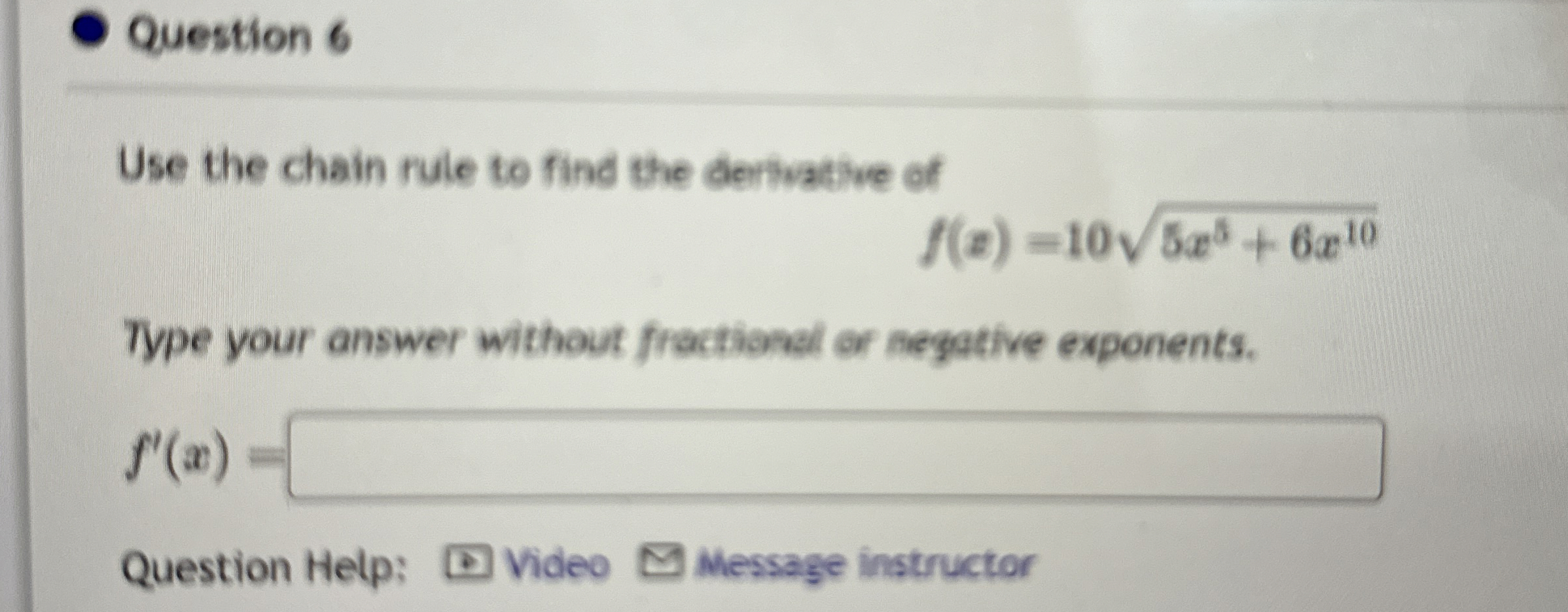 Solved Question 6Use the chain rule to find the dertvative | Chegg.com