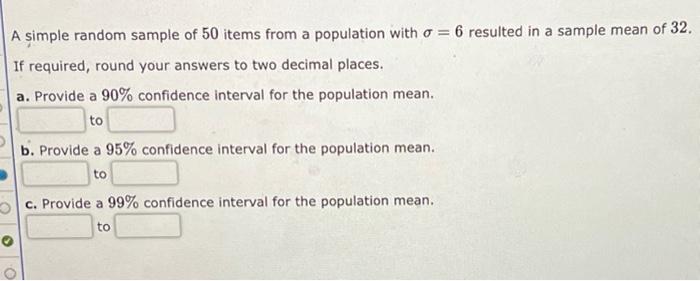 Solved A simple random sample of 50 items from a population | Chegg.com