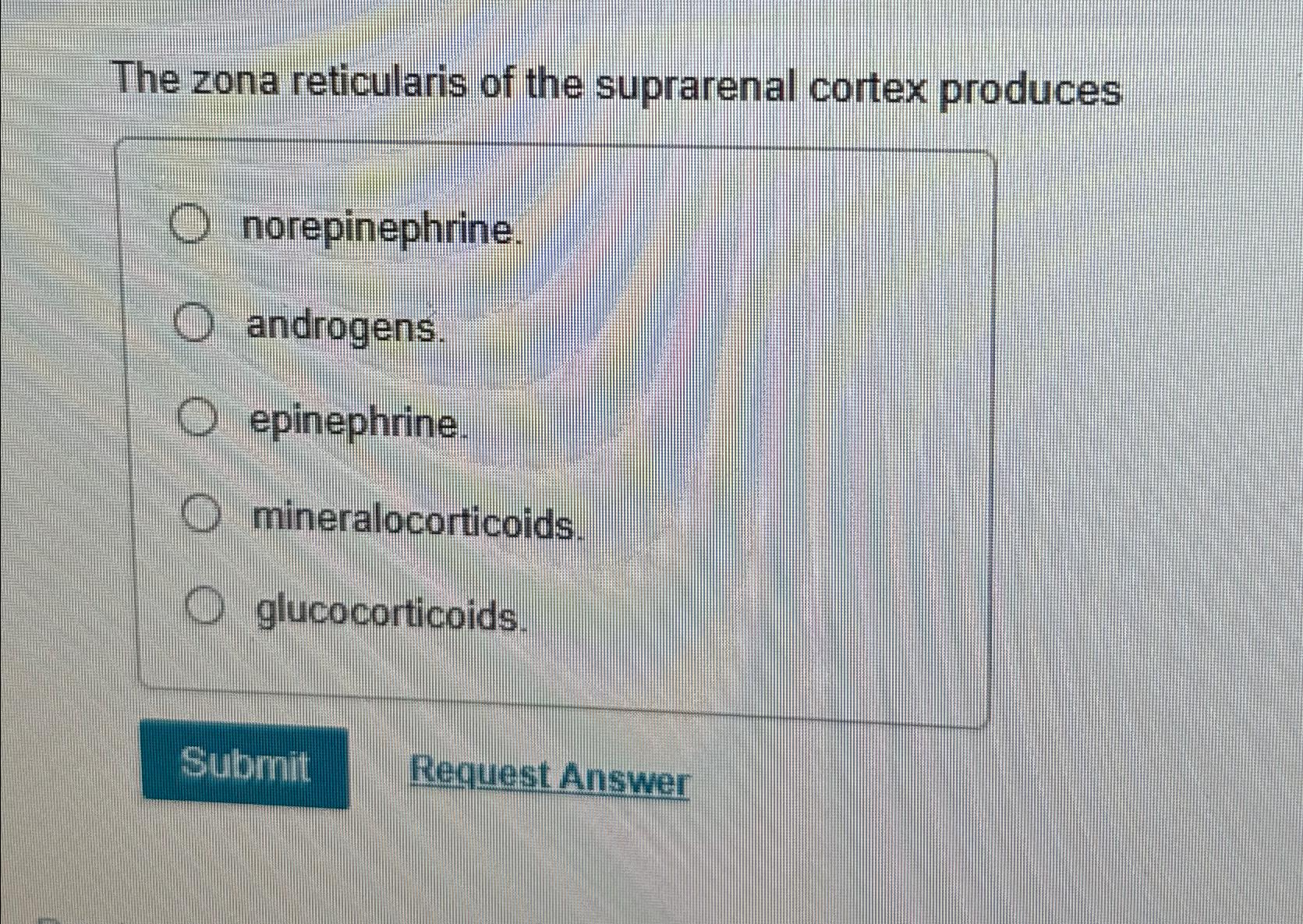 The zona reticularis of the suprarenal cortex