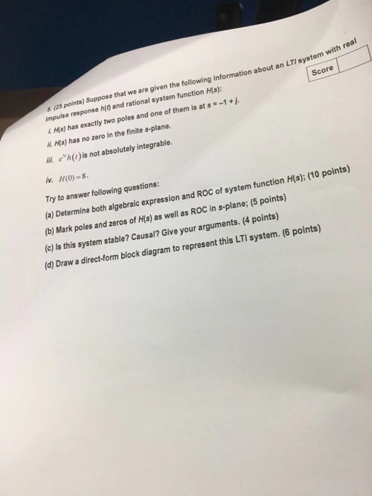 Solved 5. (25 points) Suppose that we are given the | Chegg.com