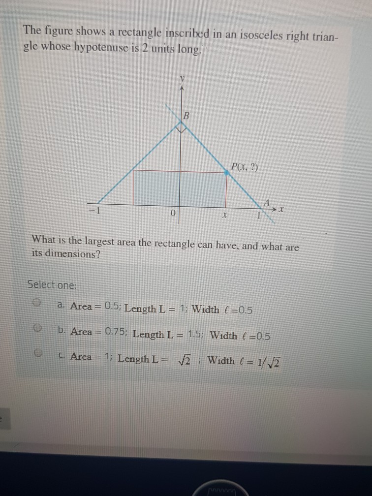 Solved The figure shows a rectangle inscribed in an | Chegg.com