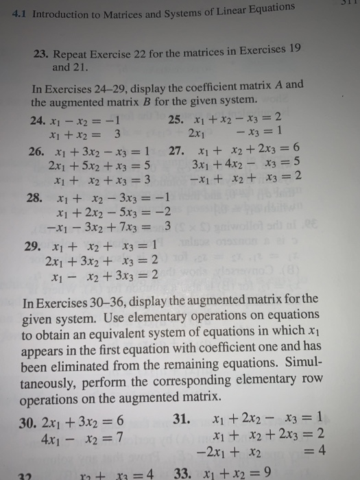 Solved 4.1 Introduction To Matrices And Systems Of Linear | Chegg.com