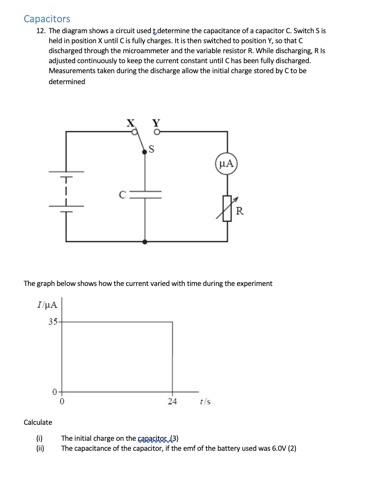 Solved Capacitors 12. The diagram shows a circuit used | Chegg.com