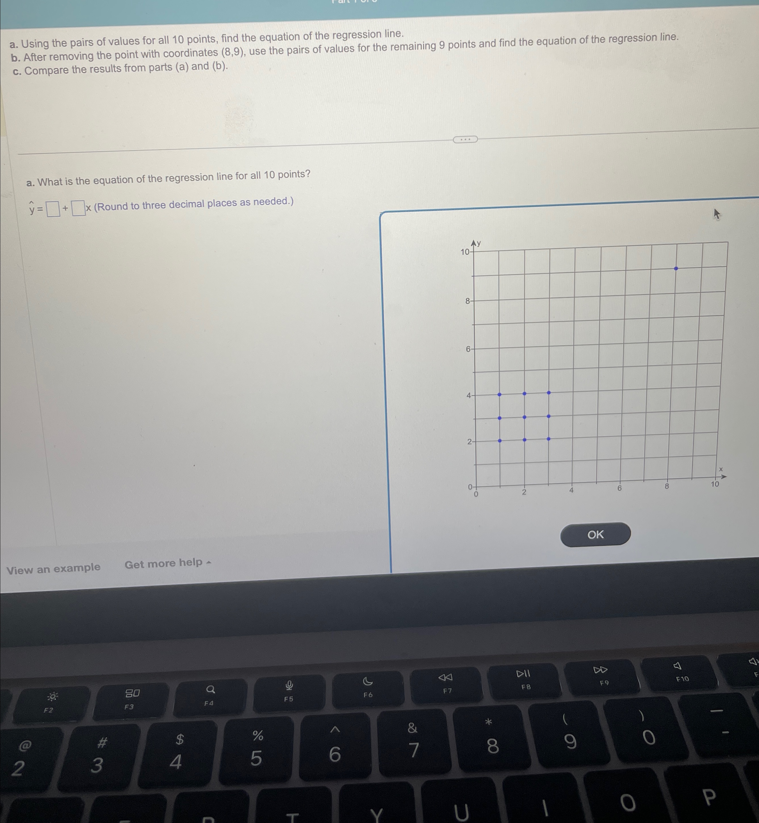 Solved a. ﻿Using the pairs of values for all 10 ﻿points, | Chegg.com