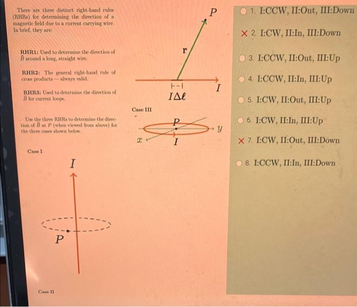 Solved There are three distinct right-hand rules 1. I:CCW, | Chegg.com