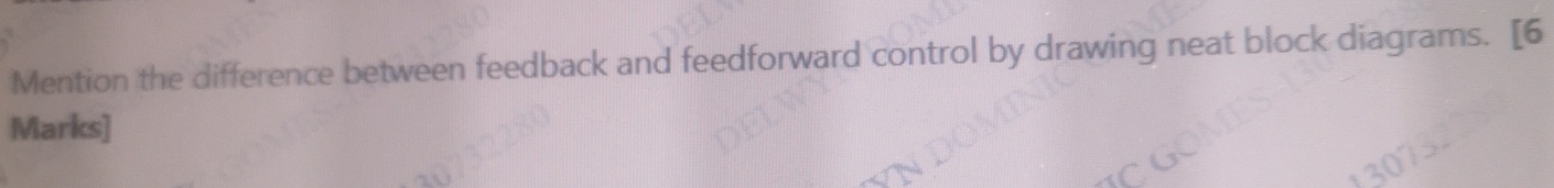Solved Mention the difference between feedback and | Chegg.com
