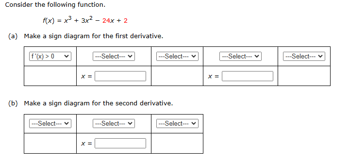 Solved Consider the following function x3+3x2-24x+2Consider | Chegg.com