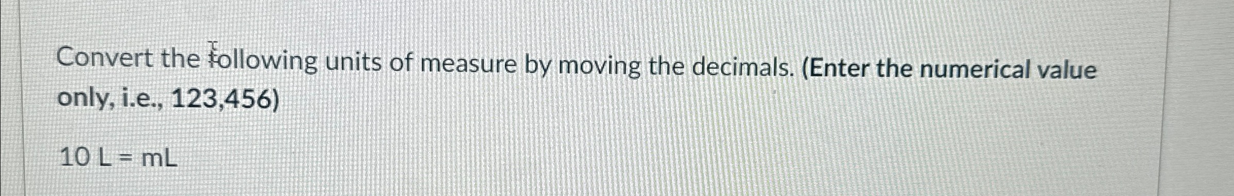 Solved Convert the following units of measure by moving the | Chegg.com