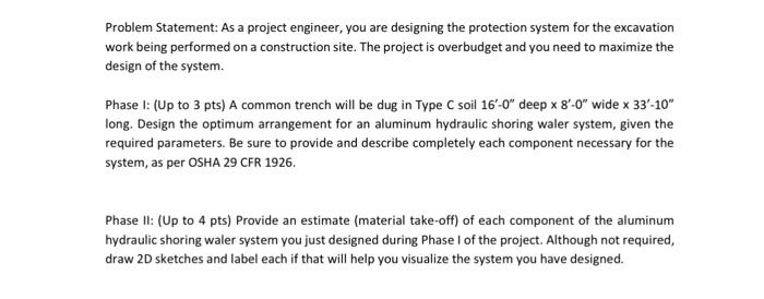 Solved Problem Statement: As a project engineer, you are | Chegg.com