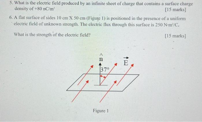 Solved 5. What is the electric field produced by an infinite | Chegg.com