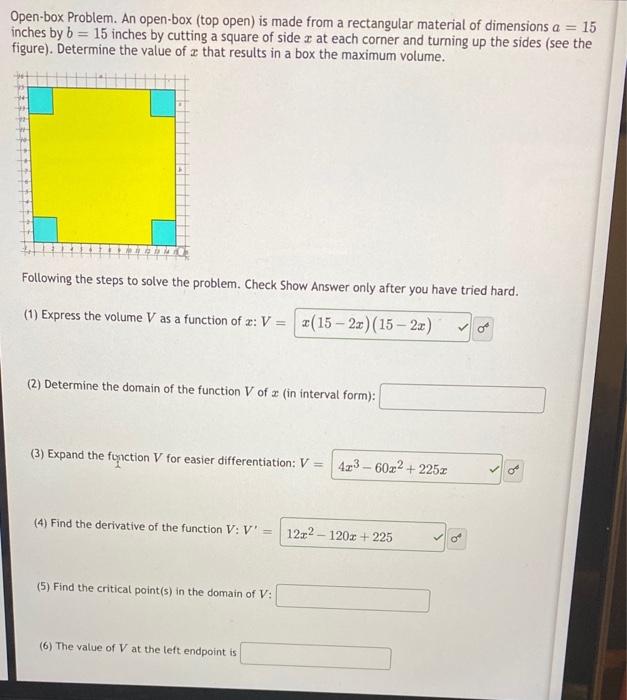 Solved Openbox Problem. An openbox (top open) is made from
