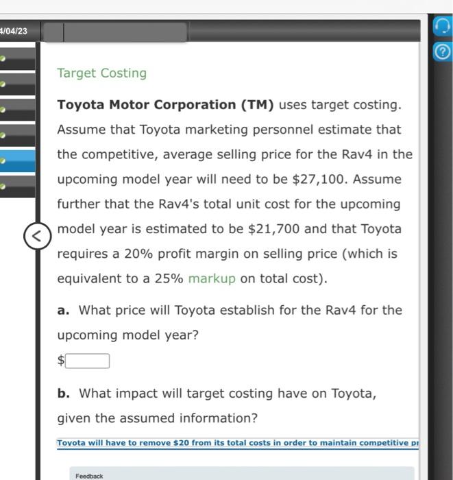 target costing toyota case study