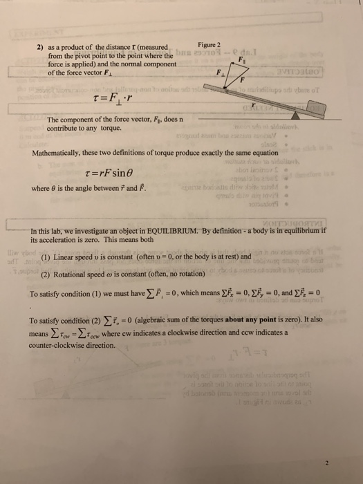 Solved Lab 9 -- Forces and Torques in Equilibrium OBJECTIVE | Chegg.com