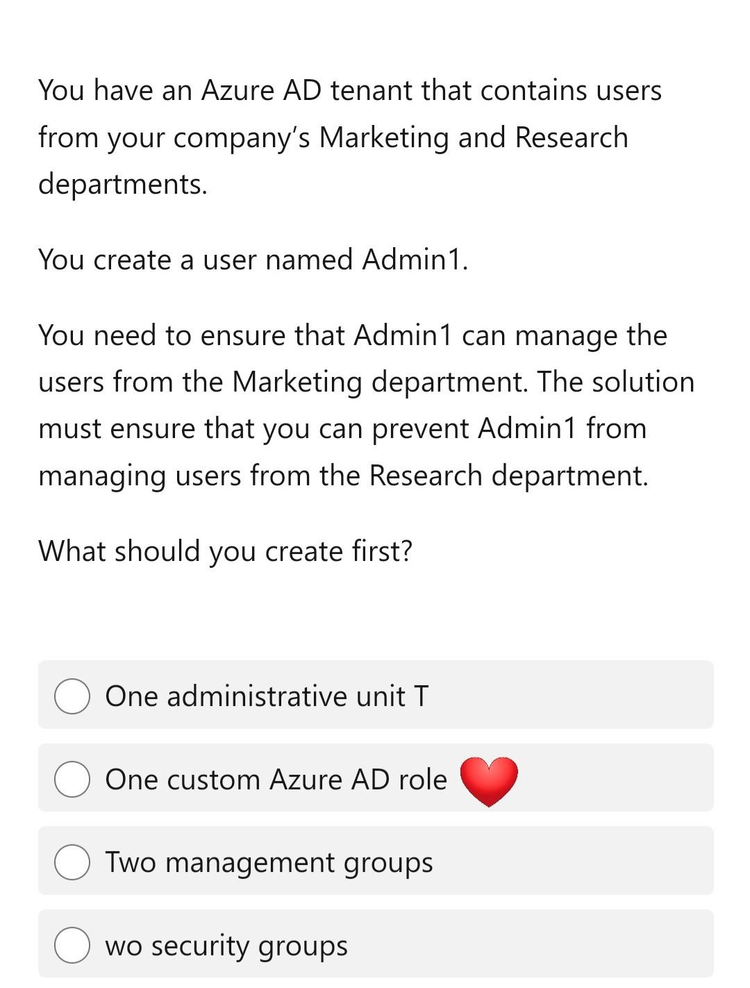 Solved You have an Azure AD tenant that contains users from | Chegg.com