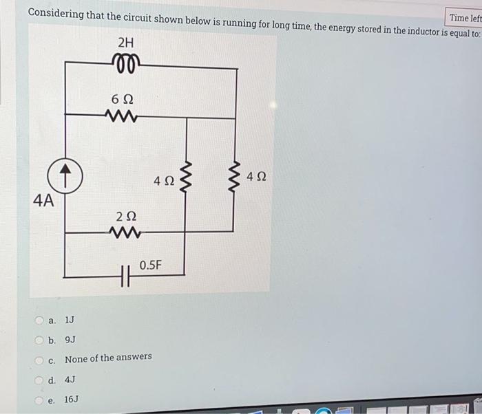 Solved Time left Considering that the circuit shown below is | Chegg.com
