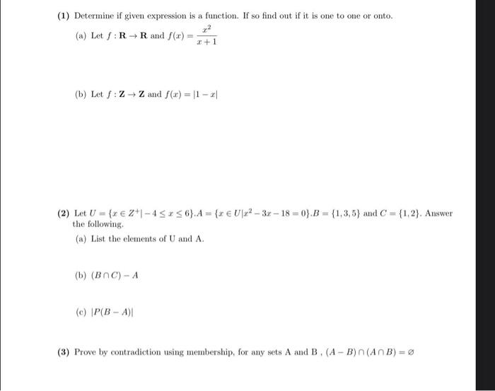 A Let F R→r And F X X 1x2 B Let F Z→z And