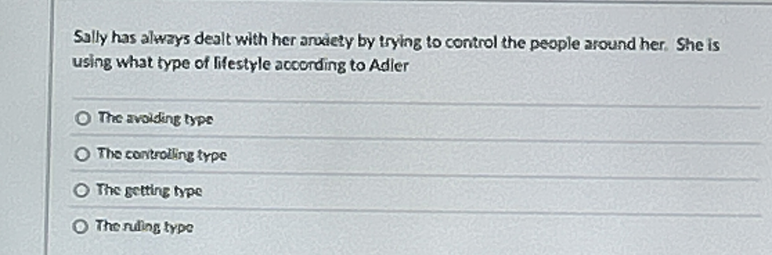 Solved Sally has alwzys dealt with her aroiesy by trying to | Chegg.com